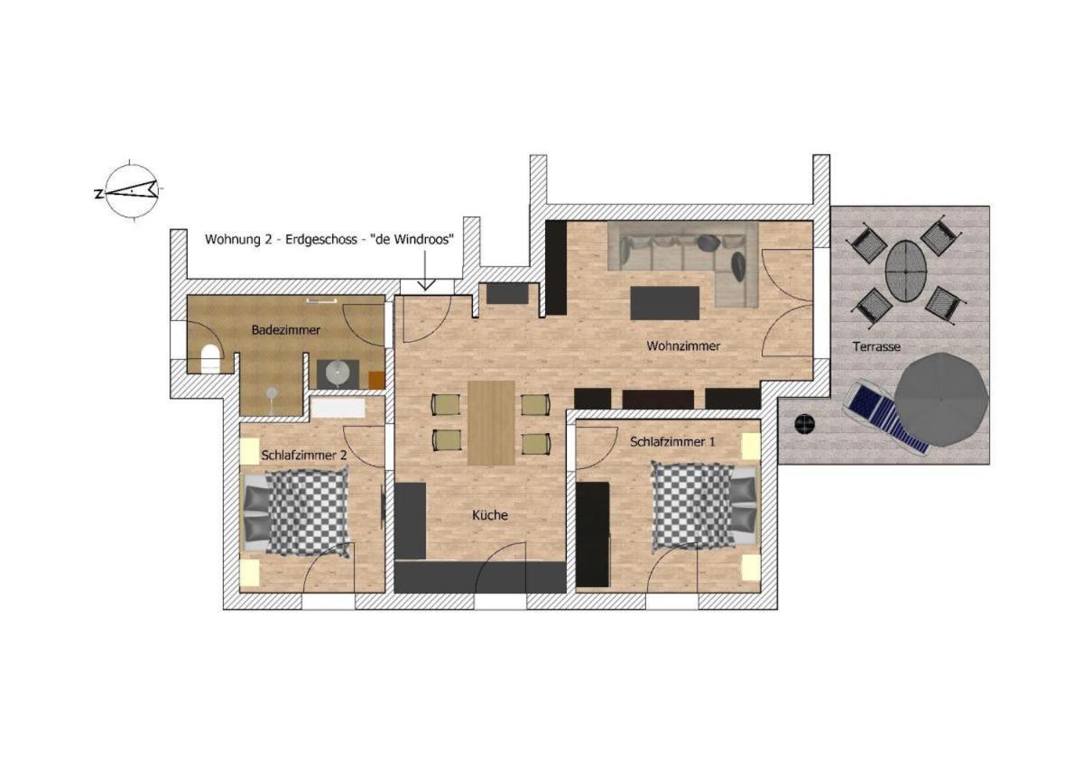 Ferienwohnung De Windroos Born Luaran gambar